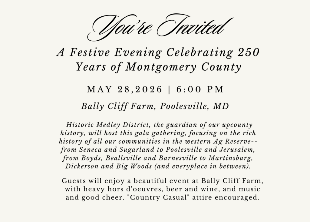 Invitation of HMD's 250 Year Celebration of Montgomery County